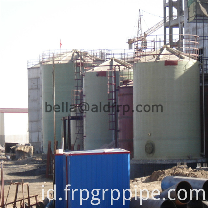 FRP Fiberglass Sulfat Asam Sulfat H2SO4 Tangki penyimpanan atau kapal 500 m3 tangki